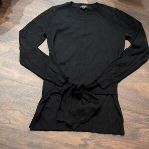Worth Black Cashmere Sweater with Waist Tie